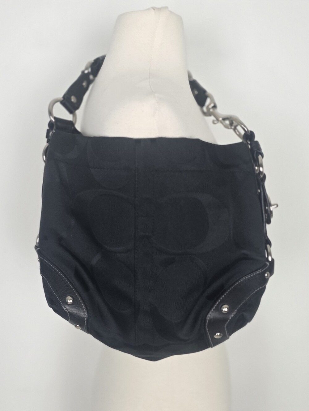 Coach Black Signature Canvas Hobo Bag - Picture 2 of 15